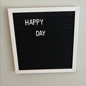 Black Letter Board with White Frame